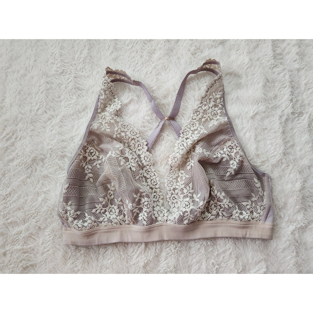 Wacoal Lace Bralette in Lavender and Cream